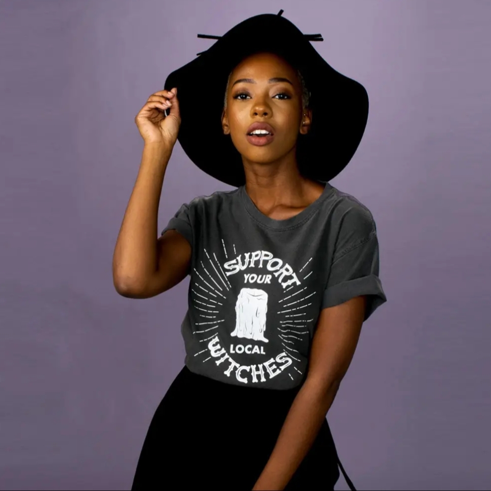 Support Your Local Witches Graphic Tee - Black